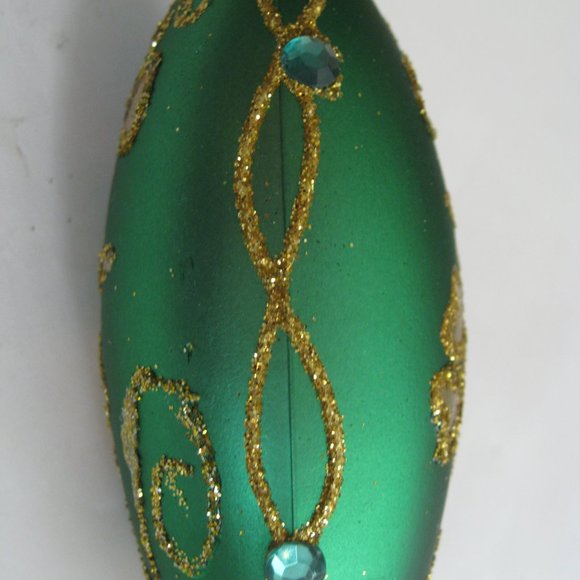 Irish Ireland Shamrock Teardrop Christmas Ornament Set of 2 Red Green Gold - Picture 5 of 14